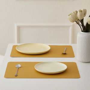 Nordic Style Minimalist PVC Placemat Heat Insulation Waterproof Oil Proof <b>Table</b> Mat Solid Color Round Shape - Product Image 1