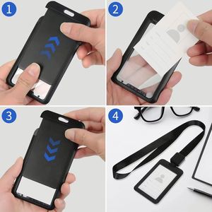 Badge en silicone personnalisé avec logo, cordon de cou tendance avec porte-carte d'identité - Product Image 2