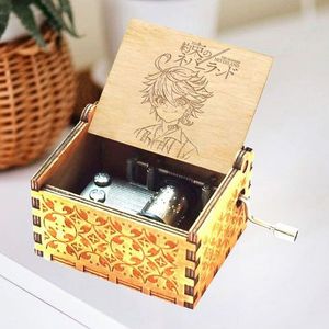Boîte à musique en bois gravée au laser à manivelle, 28 designs, écologique, cadeau de mode, promotionnelle, Melody, <span class=keywords><strong>The</strong></span> <span class=keywords><strong>Promised</strong></span> <span class=keywords><strong>Neverland</strong></span> - Product Image 1