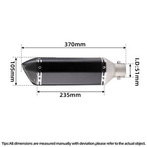 Silencieux d'échappement universel pour moto 51MM avec DB Killer pour R15 Tmax500 <span class=keywords><strong>FZ6</strong></span> Mt07 Er6n Gsxr150 GSXS125 MT03 ZX25R G310R CB150R - Product Image 5