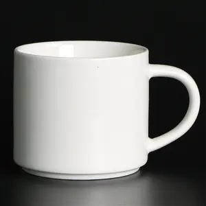 Eco-Friendly 15oz Stackable Straight White American Style Porcelain Mugs 500ml Capacity New Travel Gifts School Can Be
