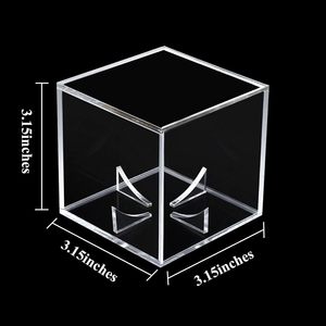 6.5*6.5 tùy chỉnh PS Mini rõ ràng hộp Acrylic hình vuông nhỏ Lưu trữ khối kẹo trong suốt container Quà Tặng tổ chức nhỏ có nắp - Product Image 5