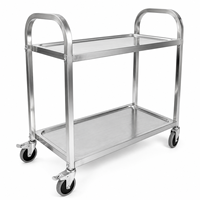 Chariot à outils professionnel en acier inoxydable 304 201, chariot en acier inoxydable avec roues, pour la restauration et la cuisine