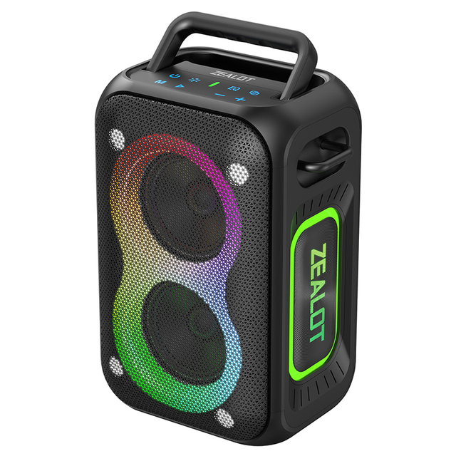 ZEALOT PT02 60W Portable for Speaker IPX5 Waterproof Home Theatre Party Speaker with RGB LED Light Heavy Bass