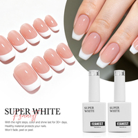 FZANEST OEM Série Blanche Professionnelle Française 15ml Gel UV Professionnel Produits de Salon Fournitures pour Ongles Vernis Gel Couleur Blanc Rose