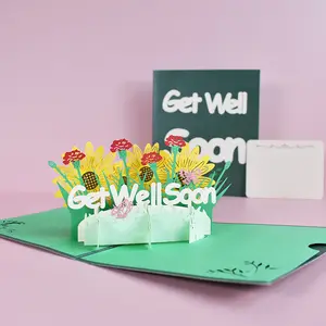 3D Get Well Pop Up Card,Greeting Card for Patient Pop Up Sympathy Card with Envelope