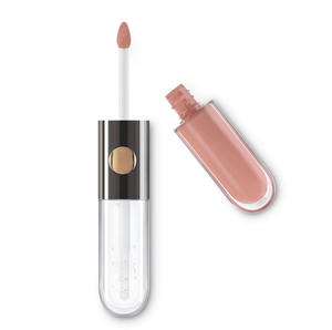 New lipstick vegan long lasting two step glossy matte liquid lipstick kit with clear lip gloss base