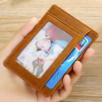 Portefeuille fin personnalisé, étui pour cartes bancaires, poche avant, minimaliste, en cuir, blocage RFID, taille moyenne, porte-cartes de crédit