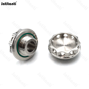 Jntitanti fabrika yüksek kalite titanyum motor yağı kapağı depo kapağı doğal renk yeni durum Honda yarış arabası için Fit - Product Image 2