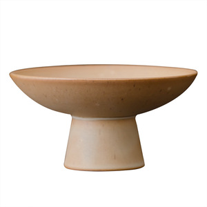 Assiette à thé et à collation en céramique rétro chinoise, ronde, cuite au four, jaune, pour usage domestique - Product Image 4