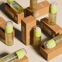 Flacon compte-gouttes à pompe 50 ml en PET pour sérum liquide cosmétique clinique Clean Beauty