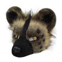 Masque d'hyène en fourrure synthétique pour adulte unisexe, costume d'Halloween, demi-visage respirant, accessoire de cosplay animal pour carnaval, en stock