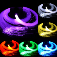 Kit d'éclairage étoilé à fibres optiques YD 16W 13 couleurs RGBW 12V avec application et télécommande pour plafond de voiture, éclairage intérieur LED