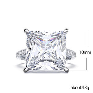 F1013 Anello di fidanzamento da donna con diamante naturale taglio Princess, stile classico, per gioielli da matrimonio - Product Image 5