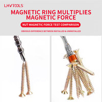 LJ-101 10 embouts de tournevis cruciformes double extrémité 65 mm, poli miroir, acier S2, anneau magnétique coloré, étui jaune, DIY OEM