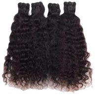 Extensiones de Cabello Humano Virgen Indio Ondulado Profundo de Alta Calidad, Súper Doble Trama, Tejido a Máquina