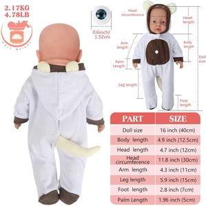 Poupées <span class=keywords><strong>reborn</strong></span> en silicone réalistes de 16 pouces, <span class=keywords><strong>bébés</strong></span> nouveau-nés en silicone - Product Image 4