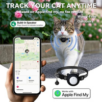 Collier de suivi pour chats compatible iOS Android avec localisateur Bluetooth compatible Find My, en ABS, nylon et silicone, motif empreinte de patte