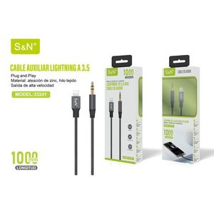 S&N Light To 3.5mm <b>Aux</b> <b>Cable</b> 1000mm Audio Output For iPhone - Product Image 1