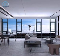 Fenêtre à battants multi-panneaux en aluminium sur mesure avec vitrage de sécurité pour projets de villas et d'appartements à l'étranger