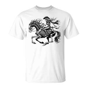 Camiseta Skeleton Cowgirl Horse Rider Western Gothic Grunge - Product Image 1
