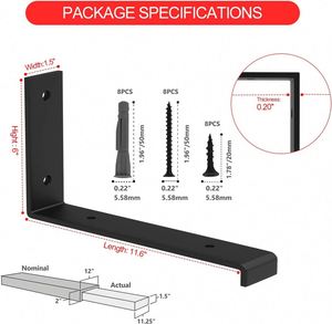 ขายึดผนังแบบซ่อน ผลิตตามมาตรฐาน OEM ODM ทำจากเหล็กแข็งเคลือบสีดำ รับน้ำหนักได้ 75 ปอนด์ - Product Image 5