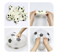 Ballon en latex imprimé football noir et blanc de 12 pouces, 2,8 g, décoration de fête et de fête, ballon de football en latex