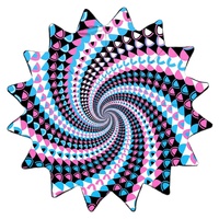 Foulard carré de danse Halay, tissu de spinning personnalisé, motif étoile Dapo, réactif aux UV, motif géométrique, en polyester, style fête