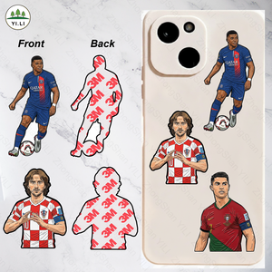 Créez votre propre autocollant de téléphone en métal inspiré des stars du football croate et français, saison de football 2026, emblème adhésif en alliage de zinc - Product Image 1