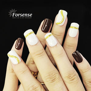 Presse carrée courte sur les ongles vendeur couverture complète automne <span class=keywords><strong>hiver</strong></span> conceptions faux ongles beauté 3d fait à la main faux ongles coller sur - Product Image 2