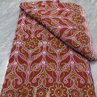 Dentelle Guipure Écologique de Luxe, Tissu Brodé Multicolore en Chiffon pour Robes de Mariage et de Soirée