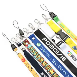 Custom Sublimation Lanyards With Safety Buckle Custom Offset Printing Nylon Lanyards With Id Badge Holder