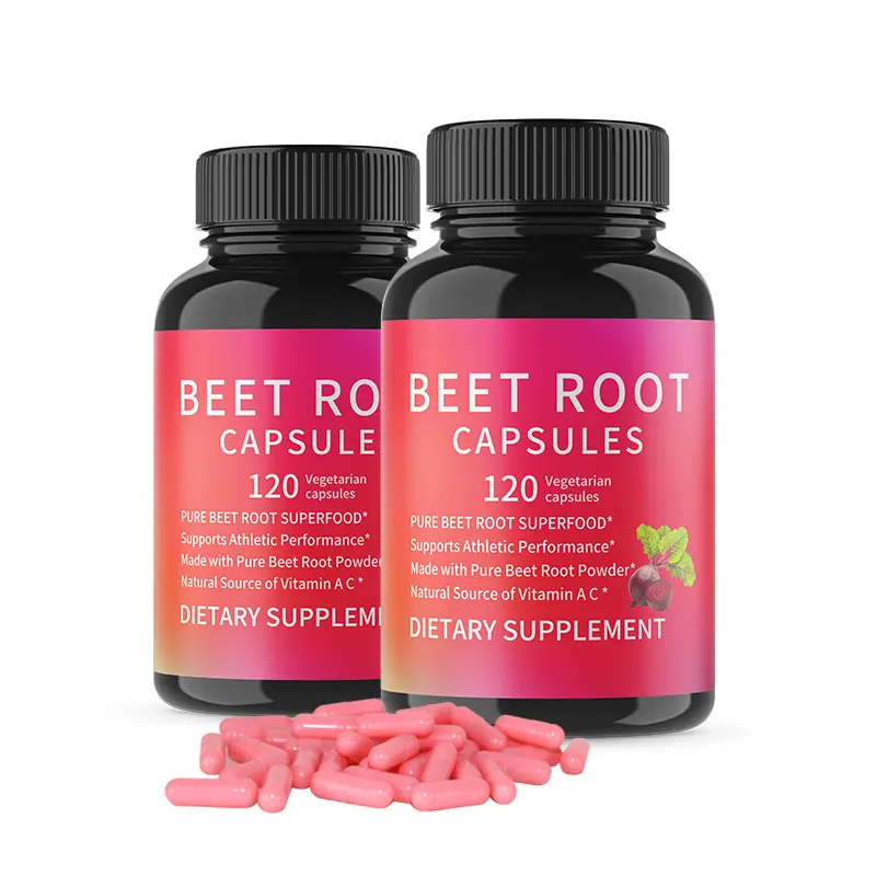 Thảo dược bổ sung Vegan beetroot chiết xuất Viên nang tăng lưu thông & huyết áp hỗ trợ củ cải gốc viên nang