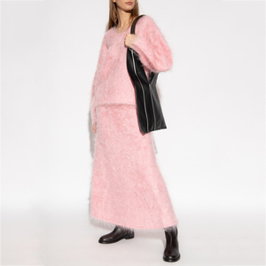 Fabricant de jupes <span class=keywords><strong>en</strong></span> <span class=keywords><strong>laine</strong></span> mohair pelucheuse personnalisées <span class=keywords><strong>ensemble</strong></span> 2 pièces tricots pour femmes <span class=keywords><strong>pull</strong></span> <span class=keywords><strong>en</strong></span> maille midi rose pelucheux <span class=keywords><strong>ensemble</strong></span> mohair pour femmes - Product Image 1