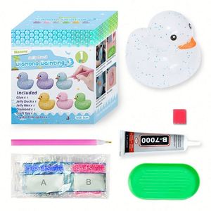 Elarve DIY Dot Drill Duck, Set de 6 Piezas, Adornos de Plástico para Pegar a Mano, en Caja de Exhibición, Venta al por Mayor - Product Image 2