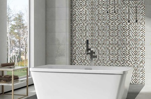 Carreaux de mosaïque thermofusible gris clair vitreux pour mur de salon pour <span class=keywords><strong>sol</strong></span> de <span class=keywords><strong>douche</strong></span> - Product Image 6