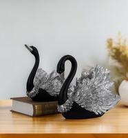Statue en résine Cygne Noir, Forme Animale, Art Déco, Design Moderne, Décoration de Luxe pour la Maison, Sculpture de Table, Salon, Bureau, Couple