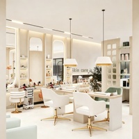 Station de manucure, mobilier de salon de beauté, aménagement complet sur mesure, design intérieur de salon de coiffure, décoration et rénovation de salon de barbier