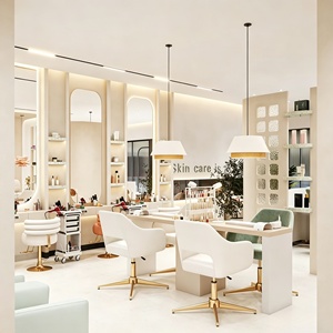 Nail Salon Station Spa Beauty Salon Furniture Full Store Customized Hair Salon Interior Design Barber Shop Decoration Renovation - Product Image 2
