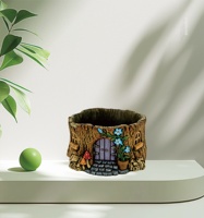 Pot Bunga Semen Bentuk Sederhana dan Indah dengan Desain Ukiran Tangan Gaya Amerika untuk Rumah & Taman