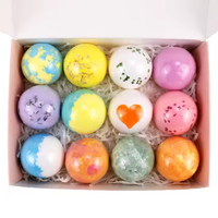 Marque privée Logo personnalisé Coffret cadeau de bombes de bain au sel pétillant naturel