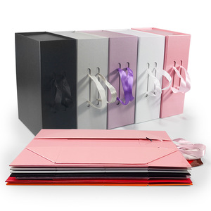 Custom Cardboard Gift Box Luxury Box With Changeable Ribbon And Magnetic Closure Folding Big Gift Boxes Set