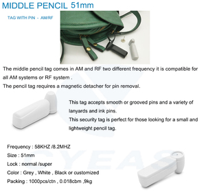 Thẻ Bút Chì 45Mm Hệ Thống An Ninh <span class=keywords><strong>Eas</strong></span> Thẻ Cứng Chống Trộm Cho Cửa Hàng Bán Lẻ Quần Áo - Product Image 6