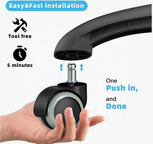 Roulettes de bureau, roulettes pour lit médical, roulettes verrouillables pour chaise de <span class=keywords><strong>gaming</strong></span>, roulettes pour chaise de bureau, roulettes pour chaise de toilette, roulettes en PU de 50 mm (8 pouces) - Product Image 5