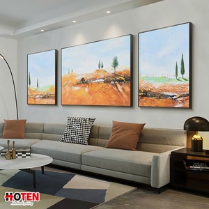 Peintures à l'huile de paysage <span class=keywords><strong>Orange</strong></span> sur toile, affiche d'art mural et images suspendues pour décoration de salon moderne - Product Image 2