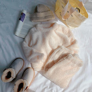 Vêtements d'hiver pour enfants garçons filles, couleur unie, flanelle, vêtements de maison chauds, vêtements décontractés pour bébés, ensemble deux pièces, 2022 - Product Image 2