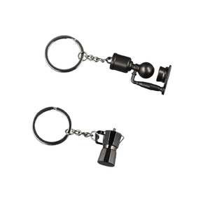 Porte-clés personnalisé en alliage d'aluminium 3D de haute qualité avec logo sur mesure, cadeau promotionnel gravé, mini porte-clés café, en stock - Product Image 4