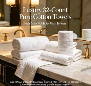Ensemble de serviettes de luxe 5 étoiles pour hôtel, 100% coton biologique, écologique, hypoallergénique, avec logo personnalisé, jacquard, serviettes de visage, tapis de bain, serviettes de toilette - Product Image 2
