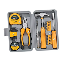 Ensemble d'outils à main multifonctions avec étui rigide - Ensemble de quincaillerie domestique personnalisable OEM comprenant des pinces, un ruban à mesurer et un marteau