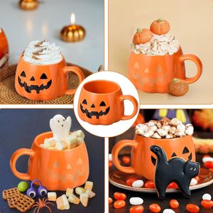 Tasses en céramique de conception en forme de citrouille d'Halloween moderne écologique pour décoration de fête - Product Image 6